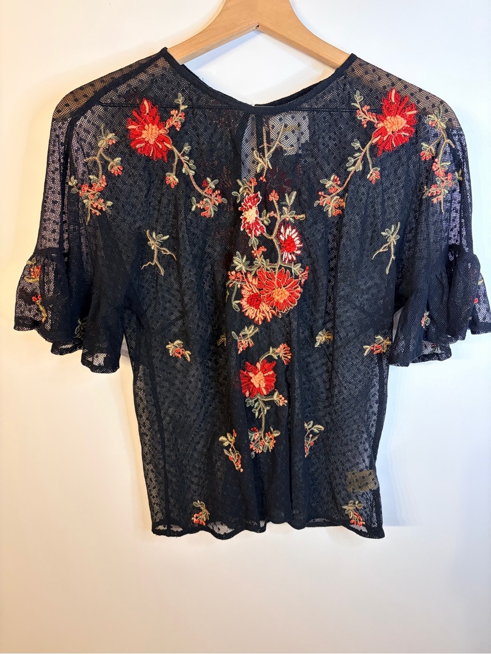 Maeve from Anthropologie Women’s Black Embroidered Cadiz Top, Size Small - Picture 6 of 13